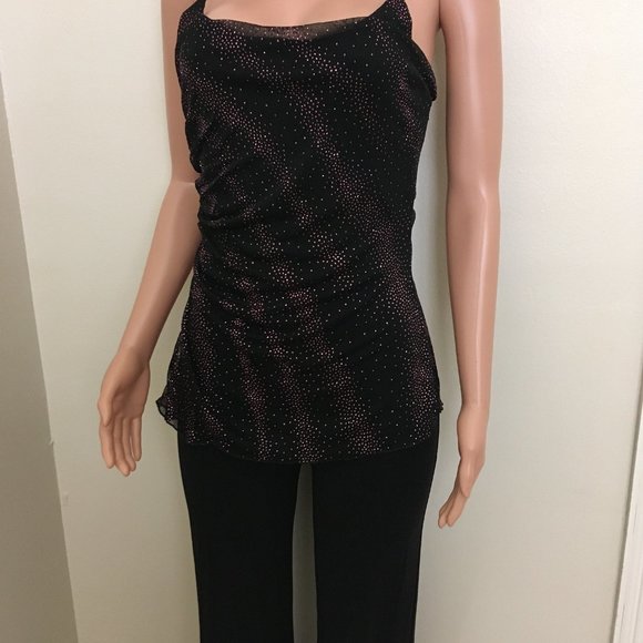 Rag Brand Dressy Black Jumpsuit With Sparkle Overlay - Picture 7 of 10